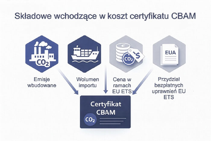 Składowe wchodzące w koszt certyfikatu CBAM